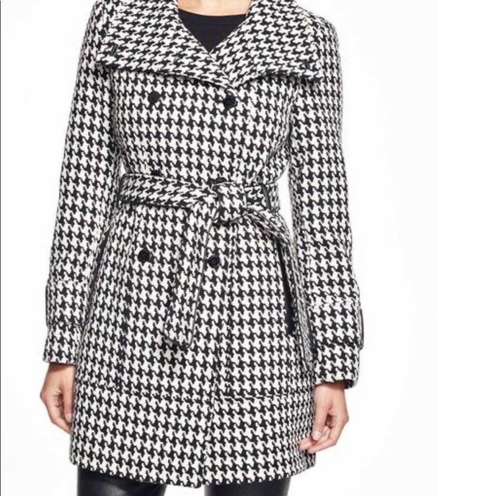 Women’s Calvin Klein houndstooth wool trench coat